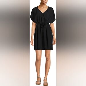 Lands' End Black V-Neck Beach Cover Up, Size XL To XXL